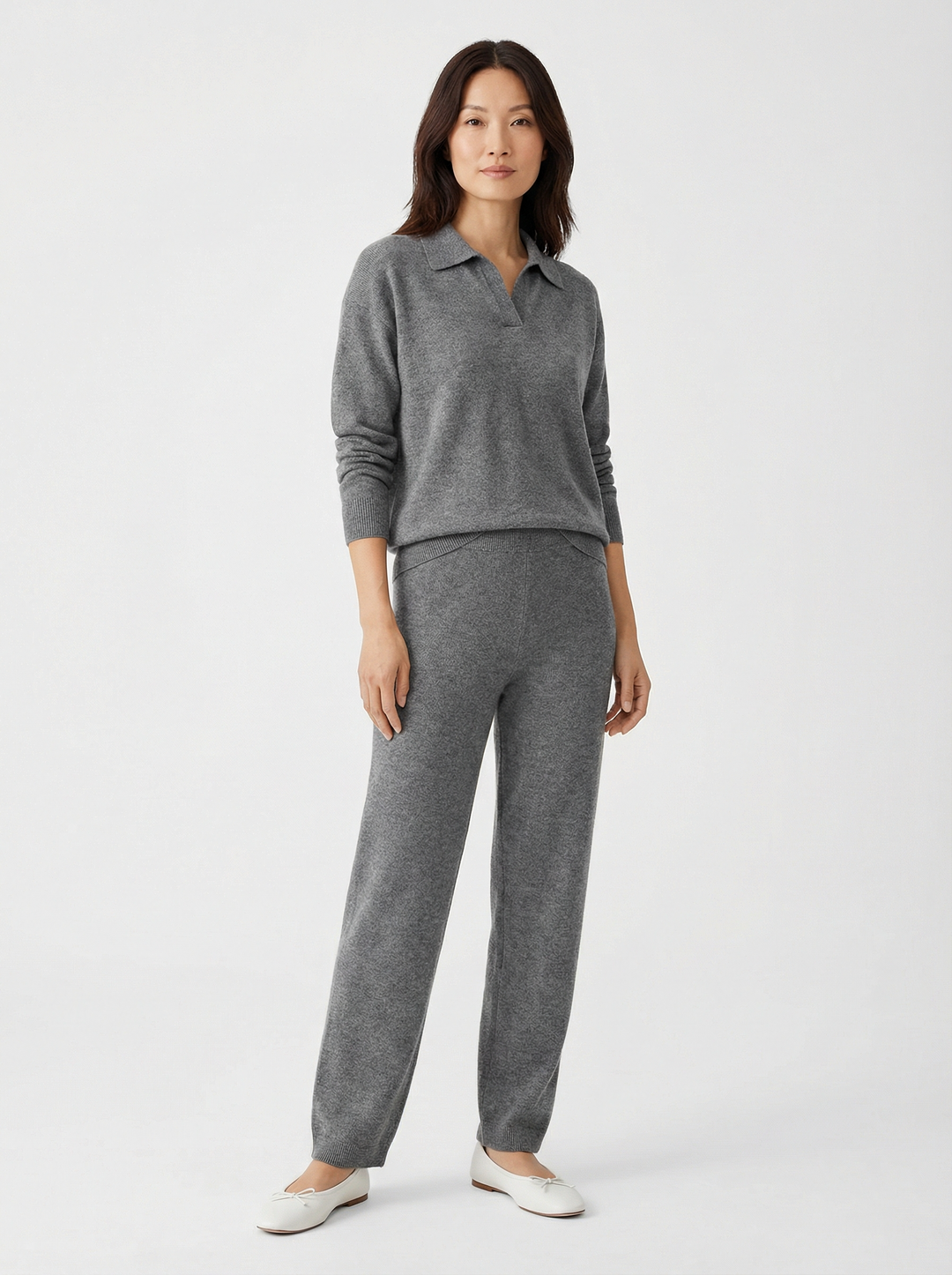 Polo Knit Set | Cozy Elegant Women's Outfit