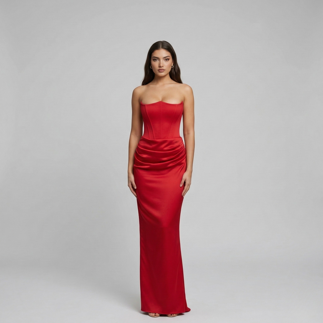 Strapless Evening Gown | Elegant Fitted Mermaid Formal Dress 4