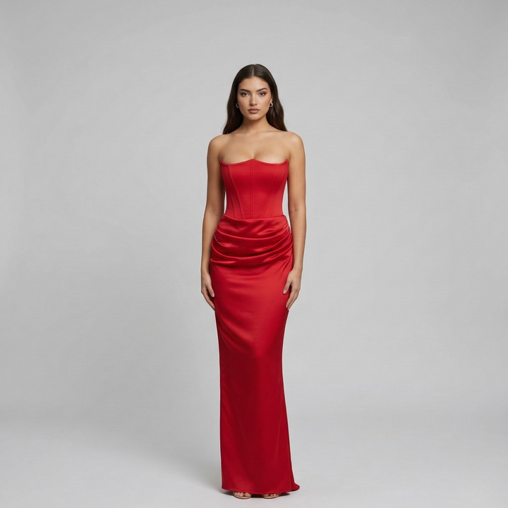 Strapless Evening Gown | Elegant Fitted Mermaid Formal Dress 4
