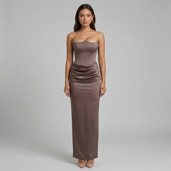 Strapless Evening Gown | Elegant Fitted Mermaid Formal Dress 6