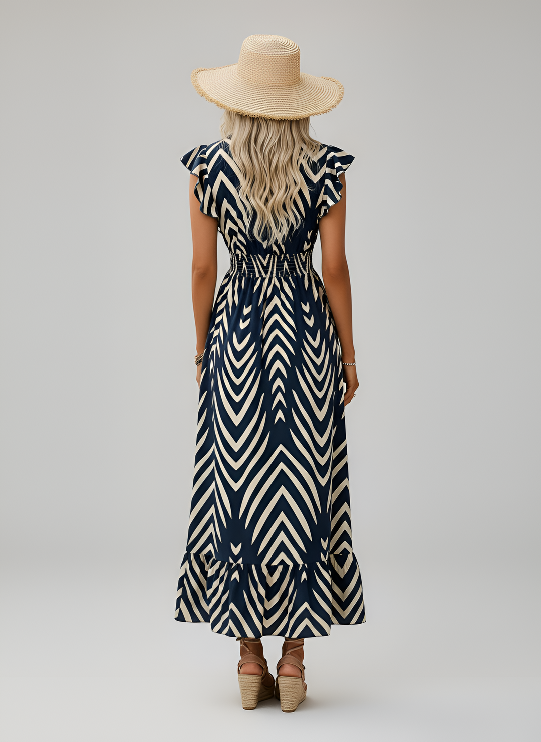 Womens Summer Dress | Elegant Comfortable Geometric Print Midi Dress 2