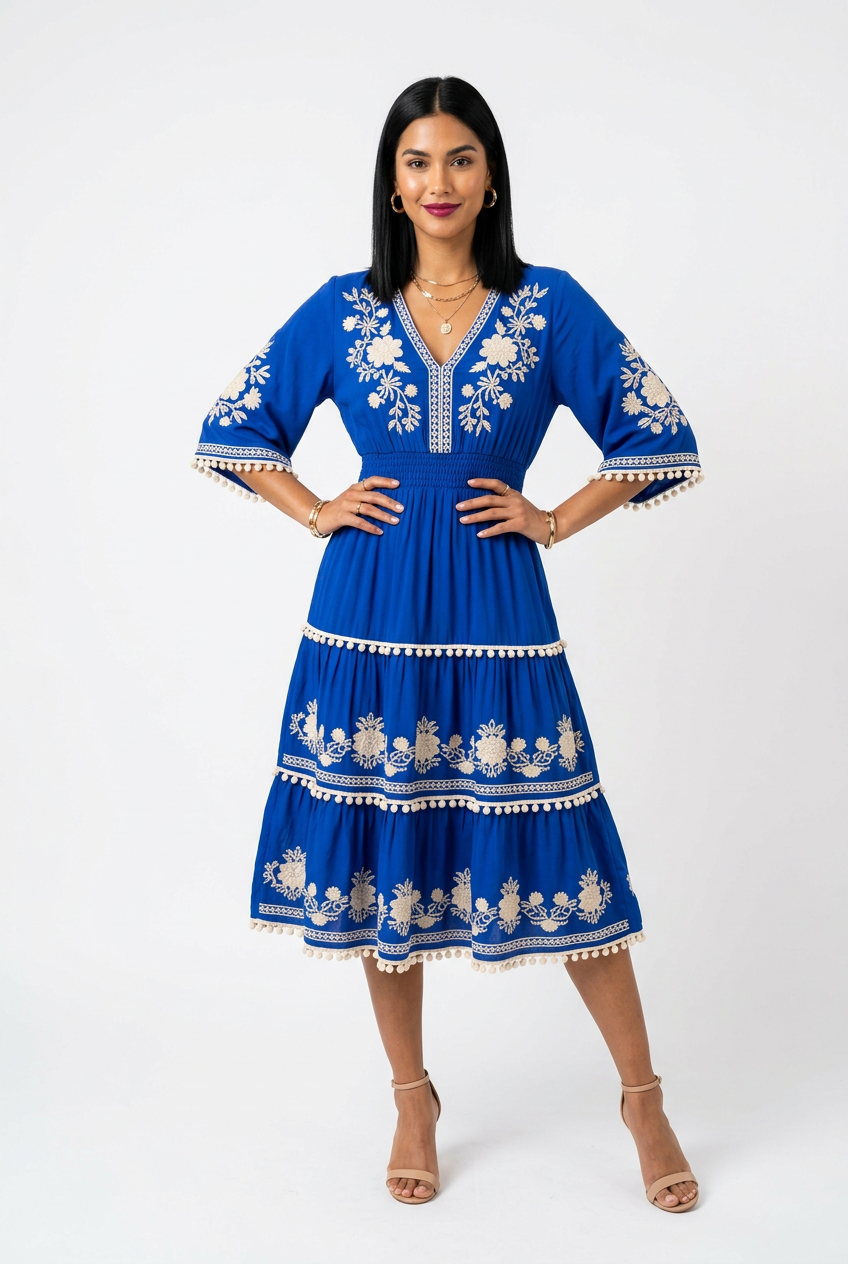 Short Summer Dress | Elegant Floral V-Neck Casual Dress